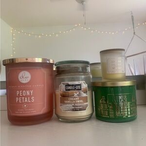 DW Home Pink Candle with Sophisticated Metallic Accents